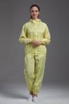 Food Processing Garment Resuable Combed Fabric yellow hooded jacket and pants