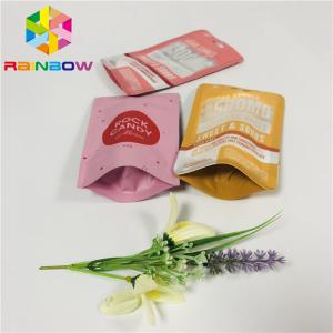 FDA Mylar Stand Up Zipper Pouch , k Sealed Plastic Bags With Hang Hole