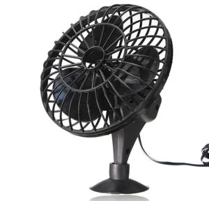 China Black Plastic Mini Car Fan DC 12V Cooling Car Fan With Cigarette Lighter factory