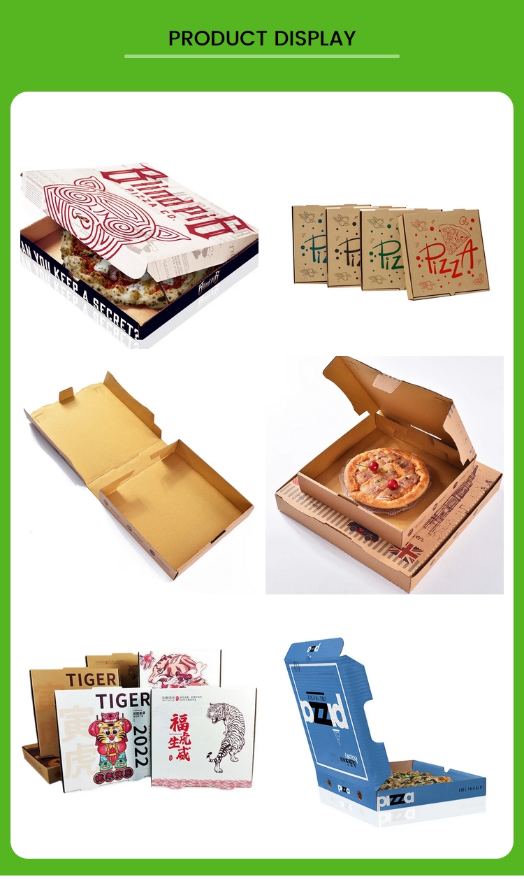 Customized Reusable Pizza Box Round Folding Small 6 8 9 Inch Takeaway Kraft Carton Packaging