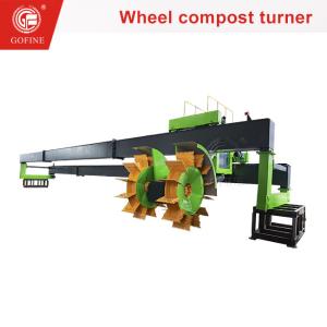 China Kitchen Food Waste Wheel Type Compost Turning Organic Fertilizer Machine factory