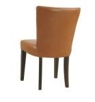 High back Beech wood brown leather/pu upholstery leisure chair/wooden dining
