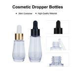 20/30ml Transparent Glass Clear Cylindrical Bottle With Golden/Black Drop For