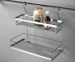 Eco - Friendly Modern Kitchen Shelves Wall Hanging Spice Rack In Metal