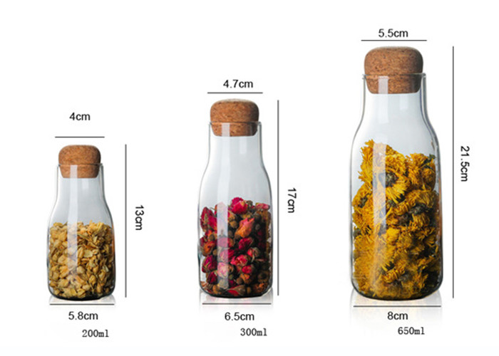 Clear Heat Resistant Empty Glass Jars 150-600ml Capacity Customized Logo