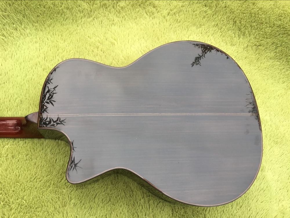 Cutaway 814s acoustic guitar,Solid spruce top,Ebony fingerboard,Real Abalone inlays and binding body cut