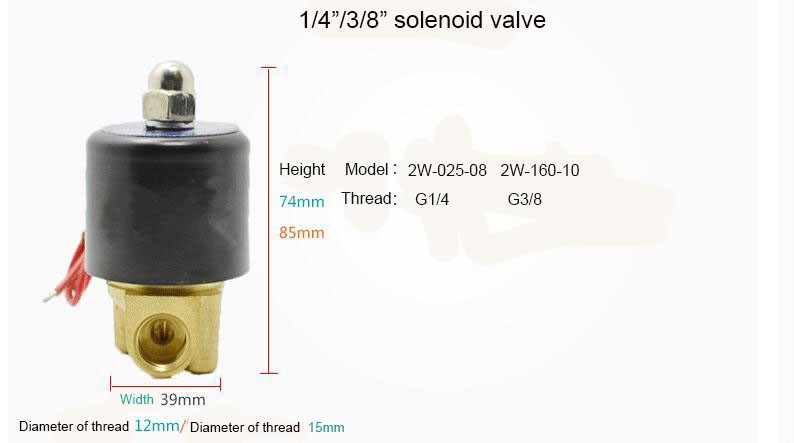 Direct Acting Normally Closed Electric Water Solenoid Valve 2 inch ac220v dc12v dn 50 valve