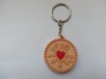 Promotional Cute Chocolate Cookies Silicone Rubber PVC Keychains With Metal Ring