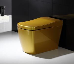 China Full Body Golden SmartToilet With Built In Bidet , Intelligent Toilet Seat Floor Mounted factory