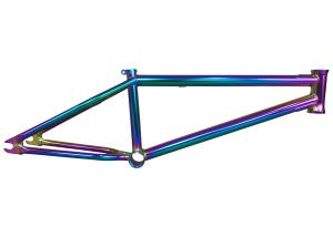 China 20 Inch BMX Bicycle Rainbow Frame Oil Slick Full crmo Top Tube 20.75&quot;RC 336mm Integrated Head TubeMid bb Removable Brake factory