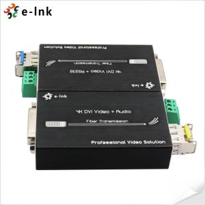 China OEM Mini 4K 60HZ DVI Fiber Optic Extender With RS232 Data LC Connector Up To 80KM factory