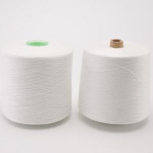 Paper Cone Polyester Ring Spun Yarn , Optical White Spun Poly Thread For