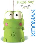 Green Frog Small Music Radio 72mm DC3V Cartoon Characters Radio For Gift