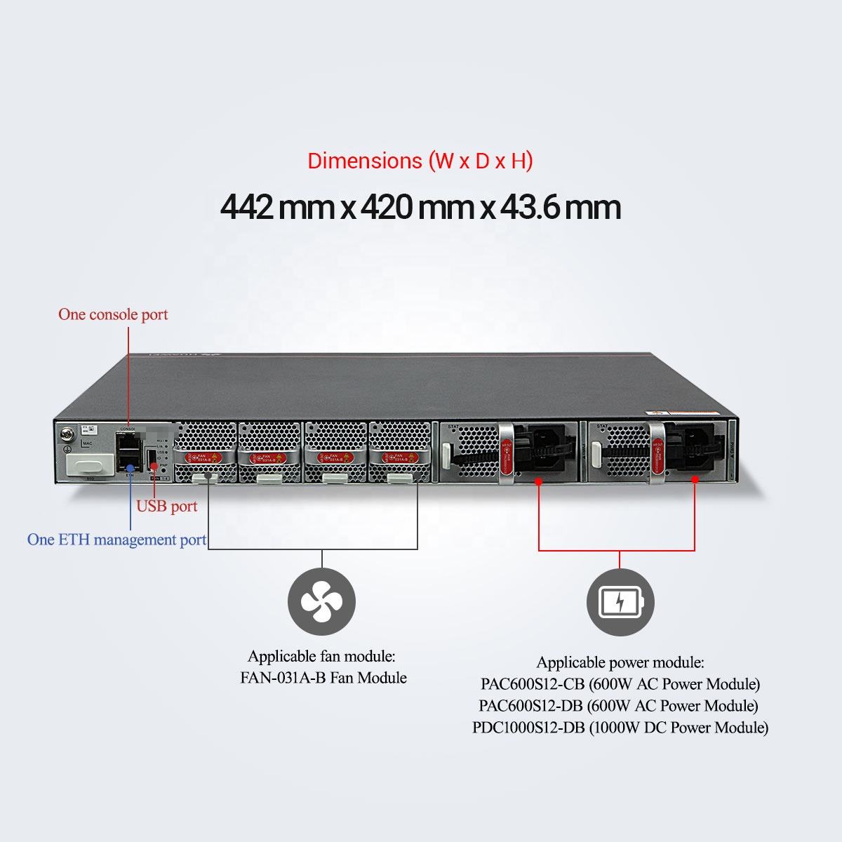 Full-Duplex Half-Duplex 24 Port Gigabit Switch S6730-S24X6Q 10/100/1000Mbps Transmission Rate and Managed Network Switch