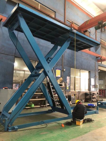 Large Platform Stationary Hydraulic Scissor Lift Table Alarm System Warning