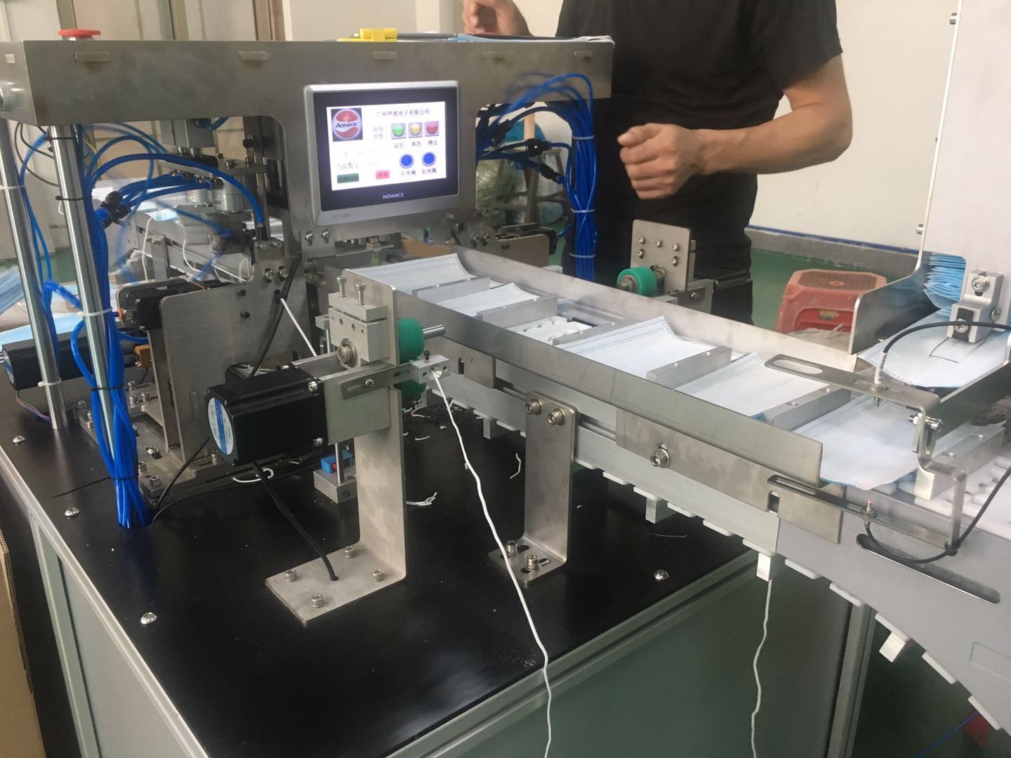 Computer PLC Control 50HZ 3500W Mask Earloop Welding Machine
