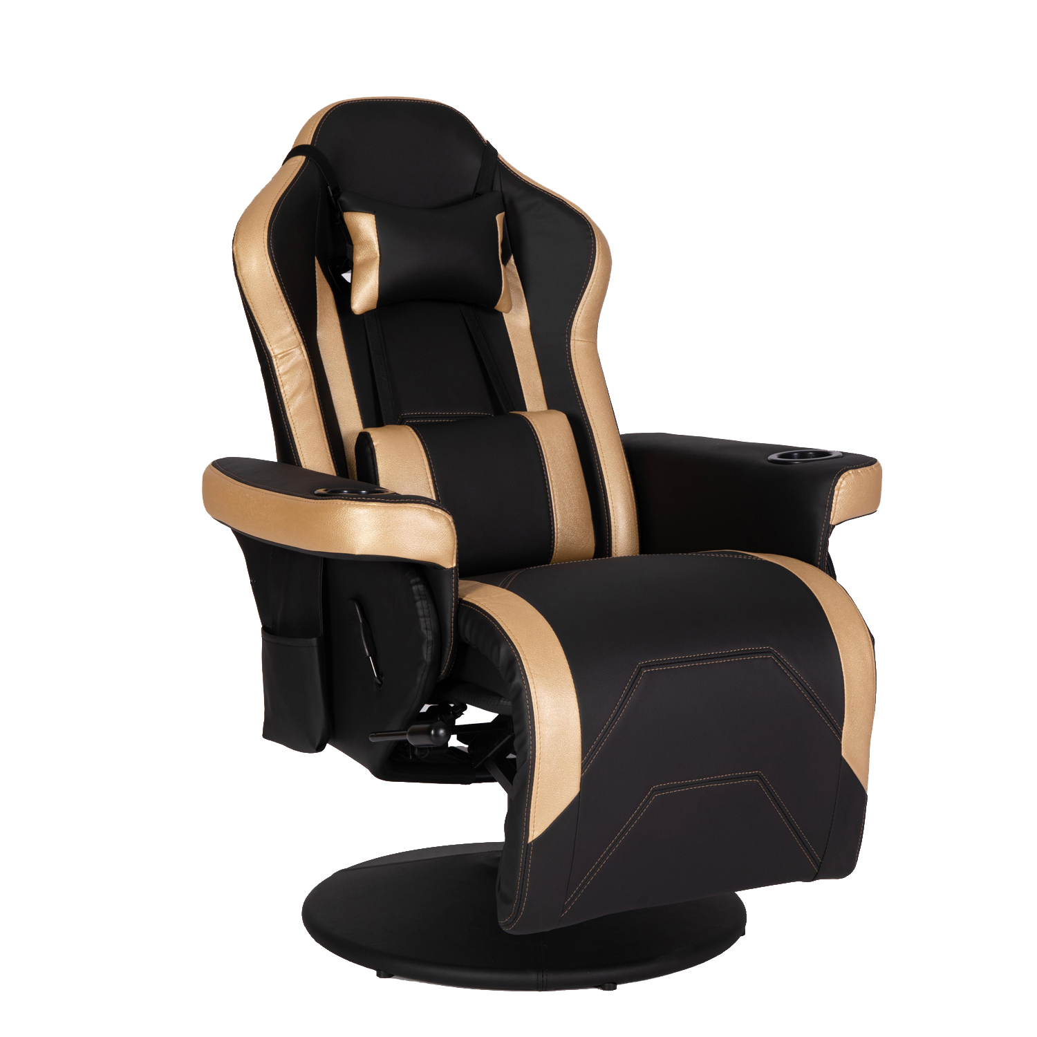 Office/Home/Apartment Gaming Chair with Cup Holder and Adjustable Backrest 90-135°
