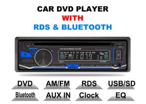 China Front Aux Input Single Din Car DVD Player Bluetooth Single Din Dvd Cd Player Fcc factory