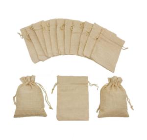 China Gunny Burlap Fabric Drawstring Dust Bag Linen Pouch Personalised factory