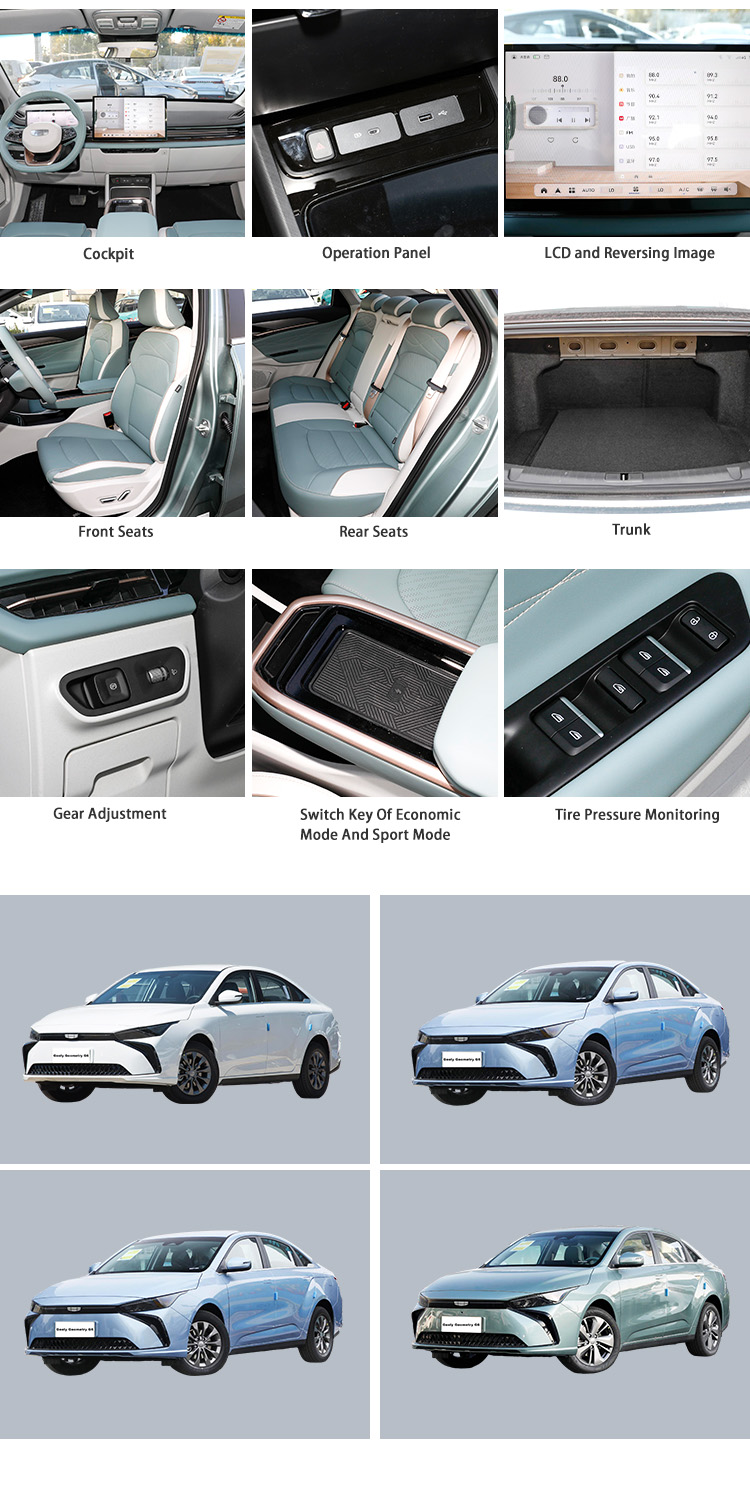 Geely G6 Sedan High Speed Mini Electric Car 480KM New Energy Vehicles