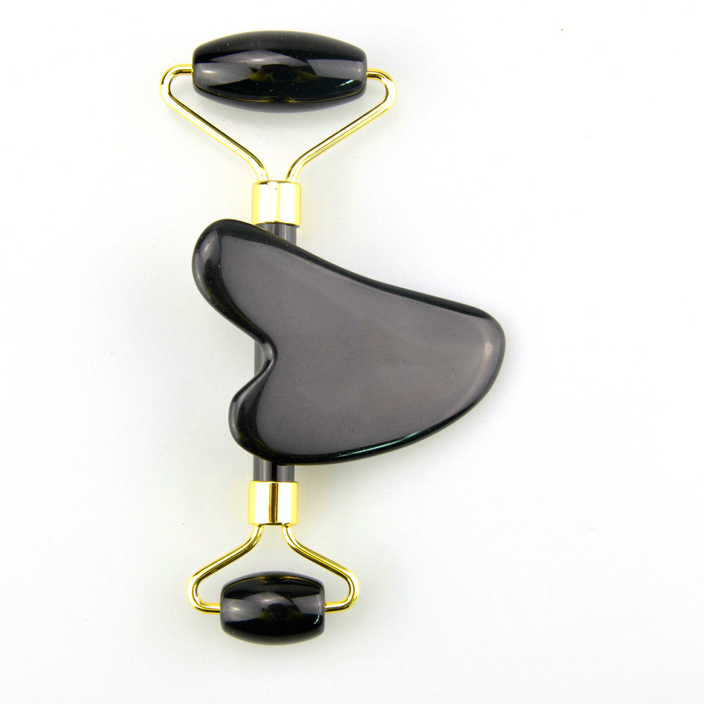 Black Obsidian Jade Roller For Lymphatic Drainage