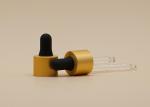 18mm Small Glass Dropper Matt Gold Aluminum Collar For Essential Oil Bottle