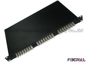 China 48 Ports Fiber Optic Patch Panel Rack Mounted With 24 Beige LC Duplex Adapter factory
