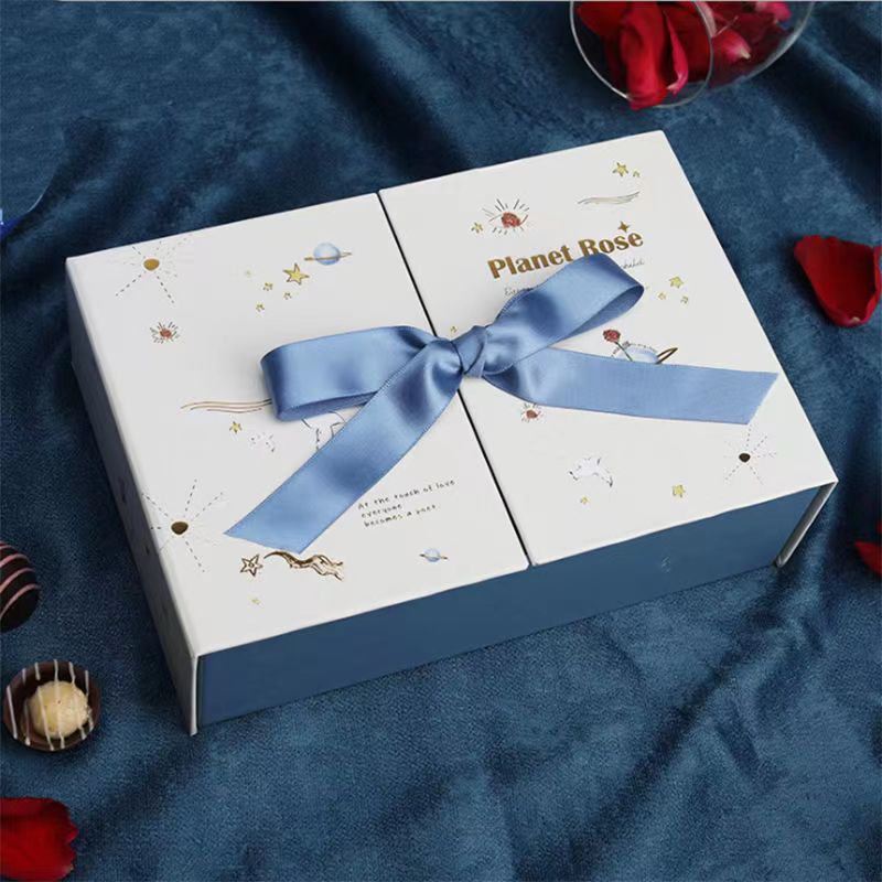 Custom Order Accepted Rigid Paper Boxes With Lid for Christmas Birthday Gift Packaging