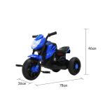 Gender-Neutral Blue Kids Ride On Three Wheel Motorcycle with Pedal and Best