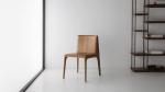 Colombo Oak Mak Fiberglass Dining Chair Padded Brown Faux Leather Seat
