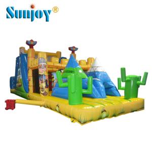China Beautiful Castle Inflatable Obstacle Course For Children 16*5*4.5m Custom Color factory
