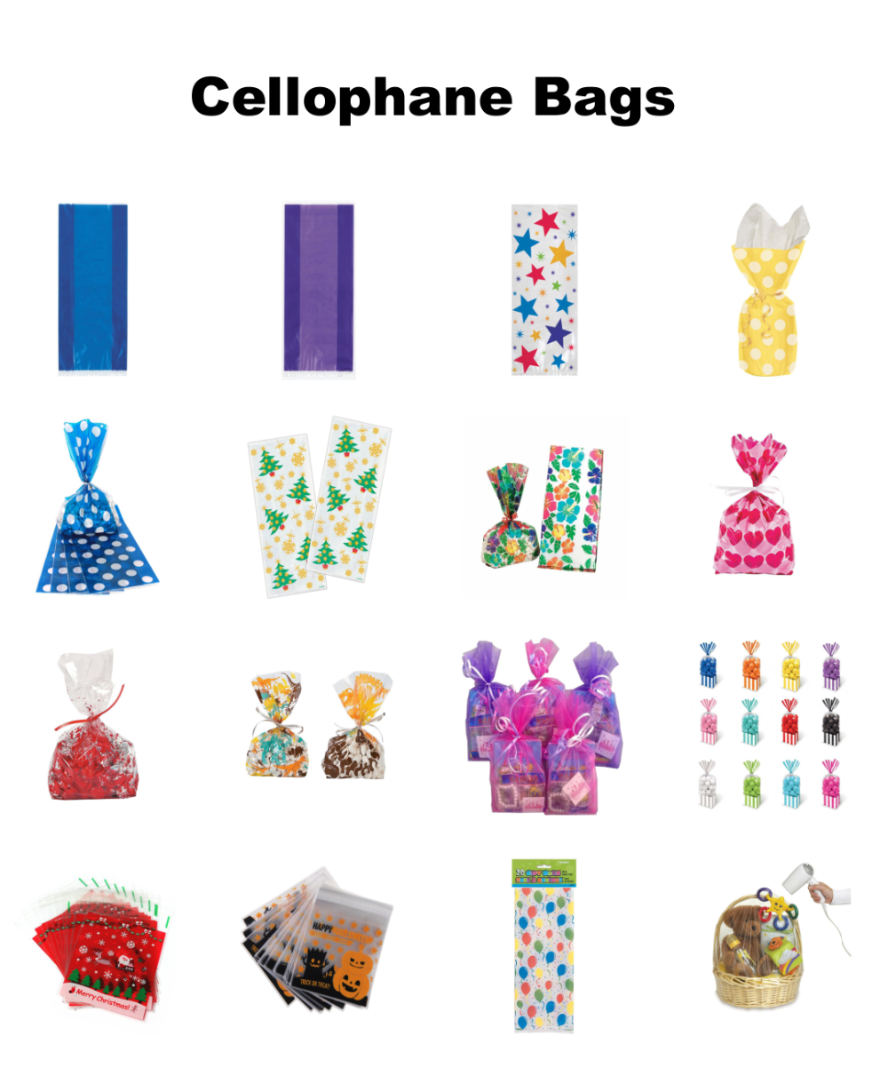 PP Plastic Packaging Treat Bags , Clear Plastic Cone Shaped Bags With Twist Ties
