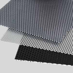 China Perforated Metal Security Screen Mesh Black Polyester Coated factory