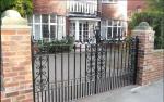 Waterproof Courtyard Iron Gates Powder Coated Frame Finishing Black Color