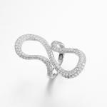 Anniversary Sterling Silver Criss Cross Ring Womens 7.02g Cubic Zirconia