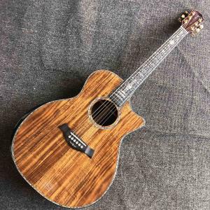 China Custom 40 Inch All Solid KOA Wood Solid Rosewood Back Side Real Abalone Acoustic Guitar with BB Band Pickup on sale