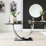 Stainless Steel Silver Black Marble Top Dining Table Set Luxury Modern Dining