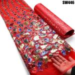 High quality shiny sequins lace african lace embroidery fabric Nigerian lace