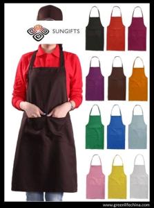 China 100%Polyester advertise apron assorted colors customized logo available for cooking clean factory