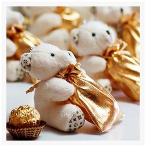 China New creative promotion gift product wedding gift plush bear candy bag organizer factory