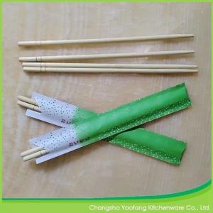 China Restaurant Round Bamboo Chopsticks 5.0*200 Mm Disposable With Printed Logo factory
