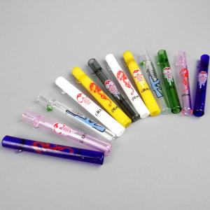 China Professional Pyrex Glass Oil Burner Chillum One Hitter Piece With Label factory