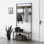 Hallway Coat Rack with Bench, Vintage Coat Stand with Shoe Bench for Sale,