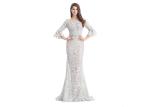 See Through Trumpet Half Sleeve Evening Dresses Floor Length Any Color Available
