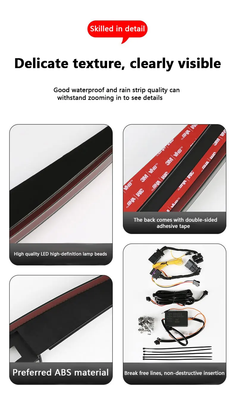 For Tesla Model Y 3 Through Taillight Dynamic Rear Tail Light Strip Upgrade And Modification Decoration M3 Y