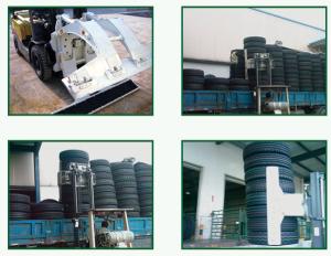 China Carbon Steel Forklift Rotator Attachment , Forklift Clamp Attachment Tilt Forward Tire Clamps factory