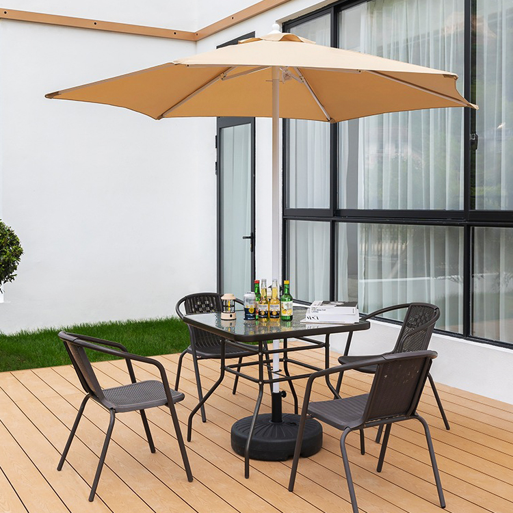 Camping Round Aluminum Center Pole Umbrella for Outdoor Restaurant Cafe Hotel Garden Beach