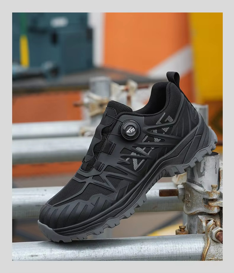 Kevlar Mid Sole Anti-stab Steel Toe BOA Rotating Buttons Safety Shoes For Industrial