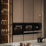 Custom Modern Design Villa Modern Kitchen Cupboard Melamine Kitchen Cabinets