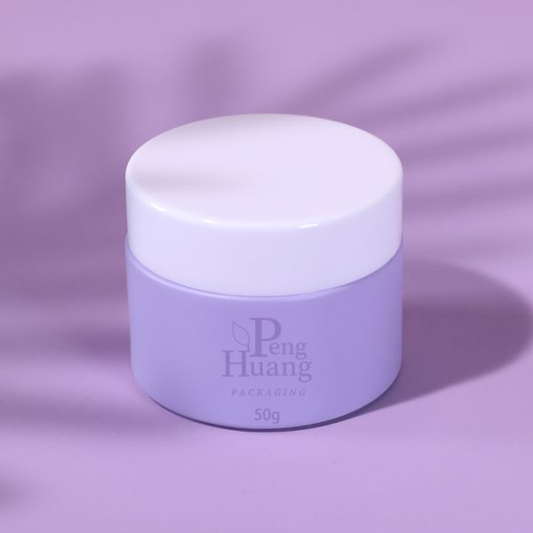 30g 50g Empty Glass Container Frosted Cream Jar With Plastic Cap painting color